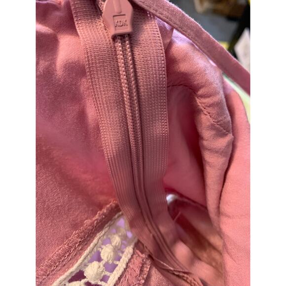 Esley Embroidered Rayon Pink Strappy Large Women's Spring Maxi Dress NWOT - Picture 5 of 8